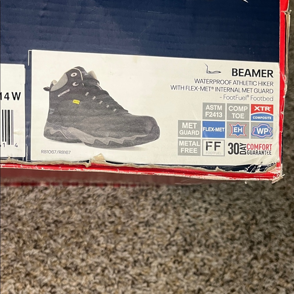 Men's Waterproof Athletic Work Boot - Black with Grey Trim